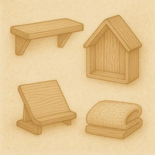 Иллюстрация услуги: Мини-полки и подставки ручной работы — Вяжунчик