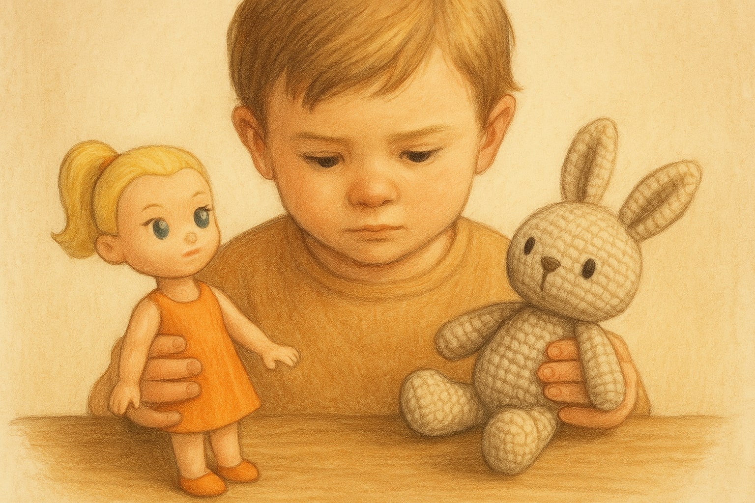 Иллюстрация: тактильные ощущения при взаимодействии с амигуруми